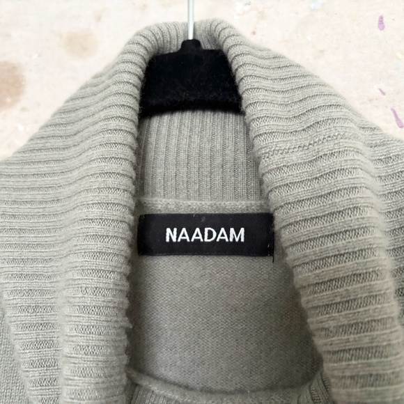 NAADAM Signature Cashmere Classic Turtleneck, Moss Green - Picture 3 of 5